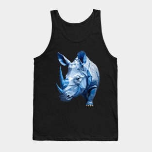 Blue rhino head geometric art Tank Top